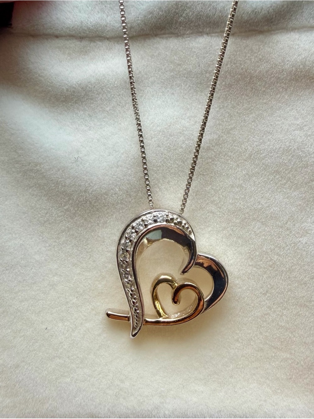 Gold & Silver Hearts Necklace ❤️🩷 “Grandma You are Precious to Me” 18” Chain